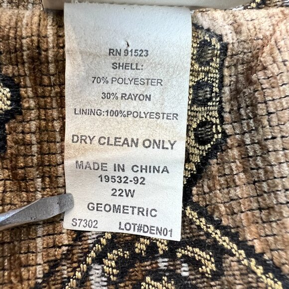 Vtg JMS Womens Tapestry Jacket Boho Southwestern Aztec Jacquard Blazer 90s - 22W - Picture 7 of 14